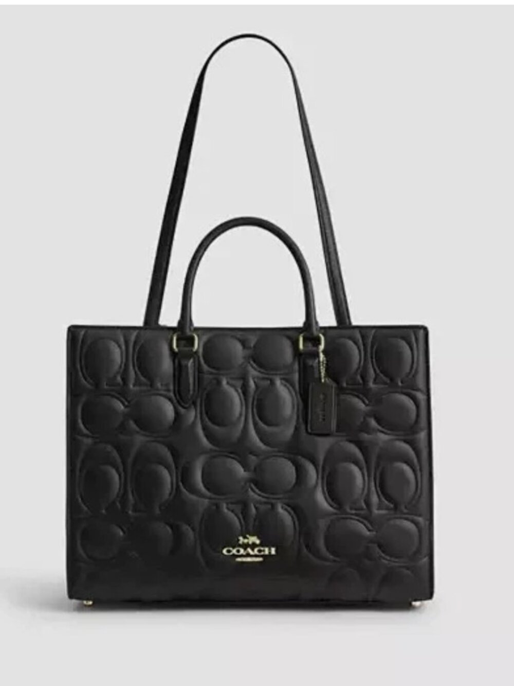 NWT Coach Maggie Large Tote Bag In Signature Leather Black 100% Authentic